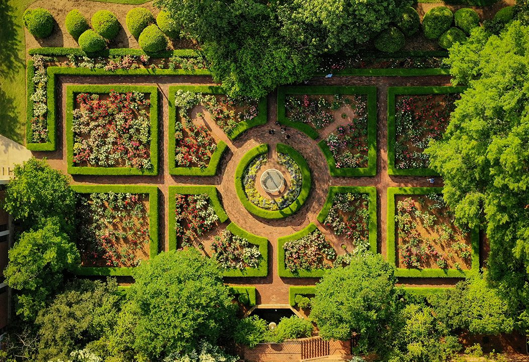 Arial view of the Janie E. Furman Rose Garden