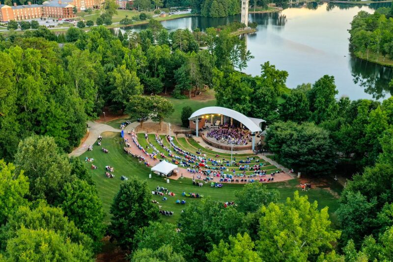 The outdoor amphitheater on Furman's campus