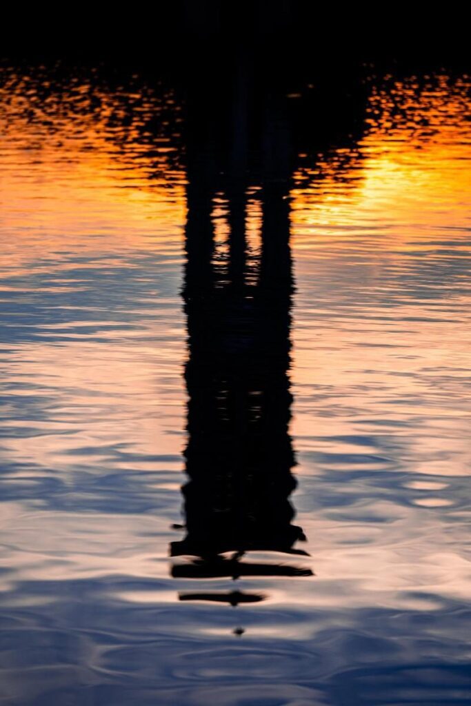 Belltower dusk reflection