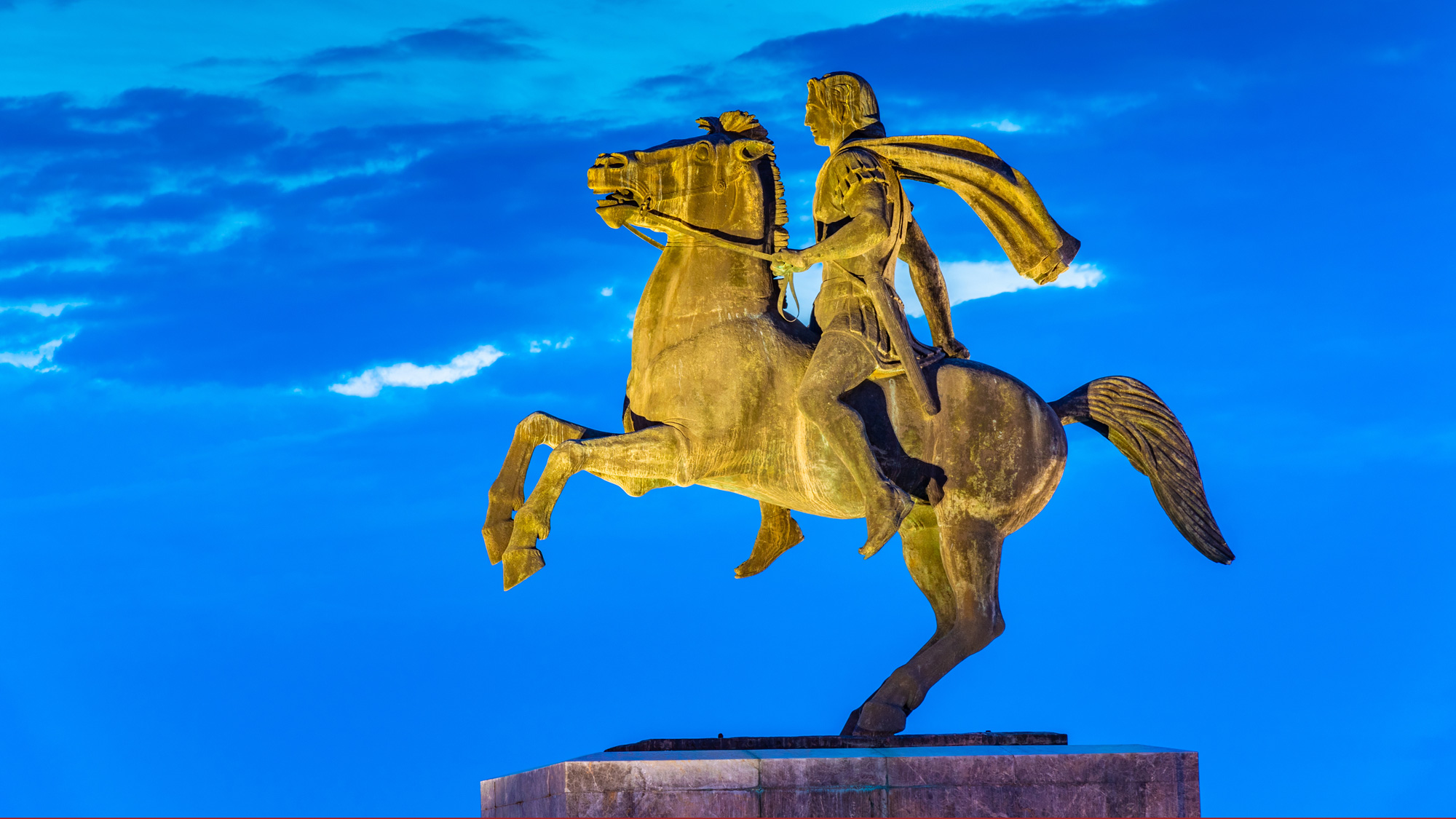 Greek statue of horse and rider
