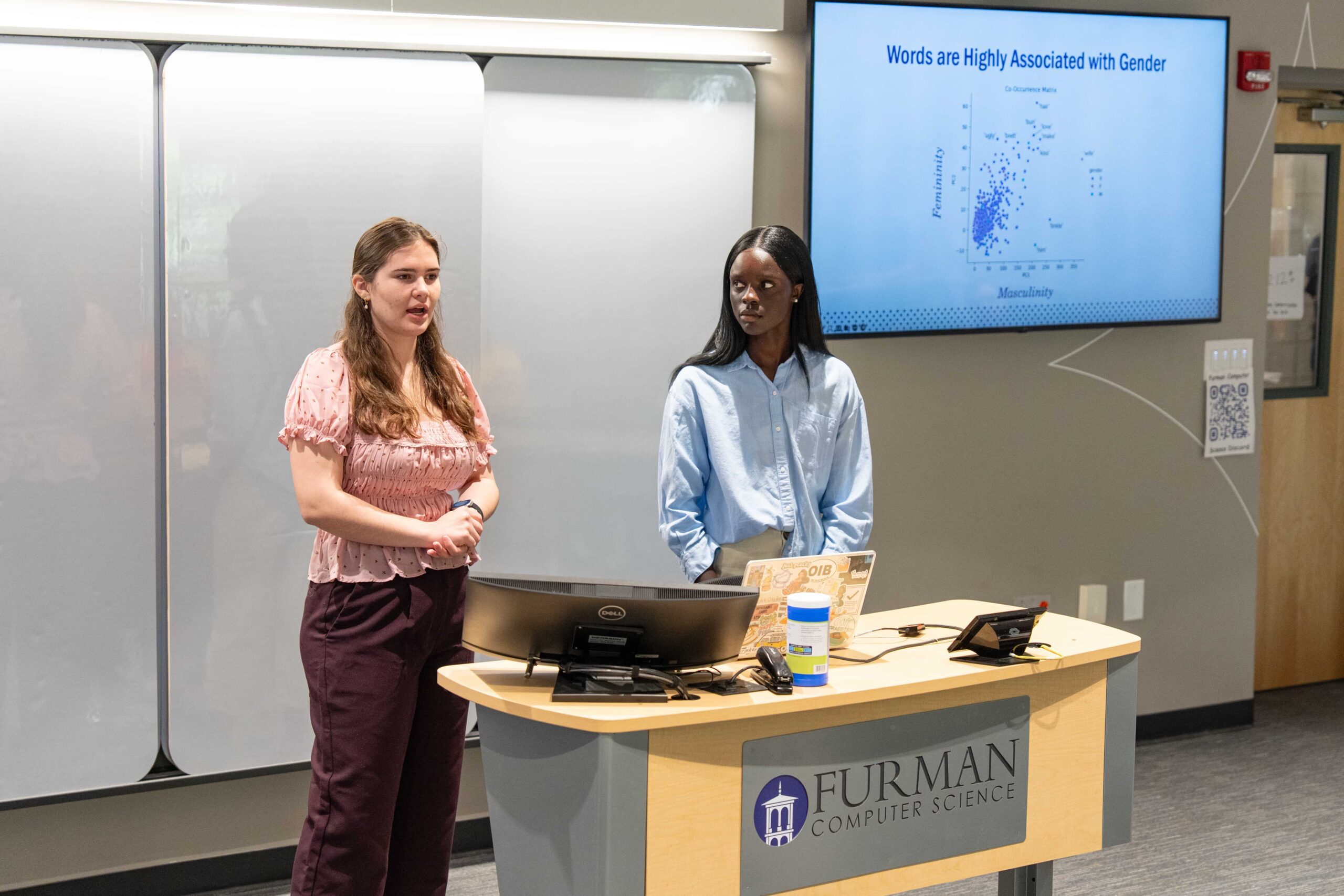 Two Student presenting a project