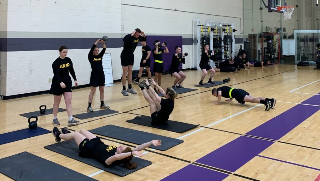 Workout photograph of students