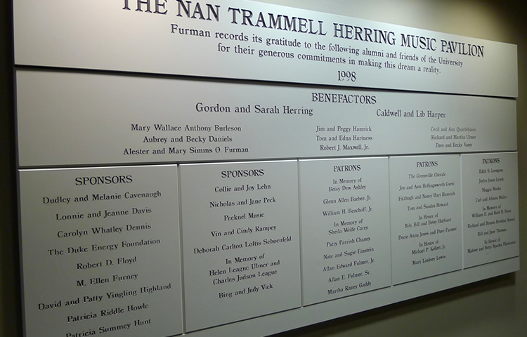 Donors for Nan Trammel Herring Music Pavilion