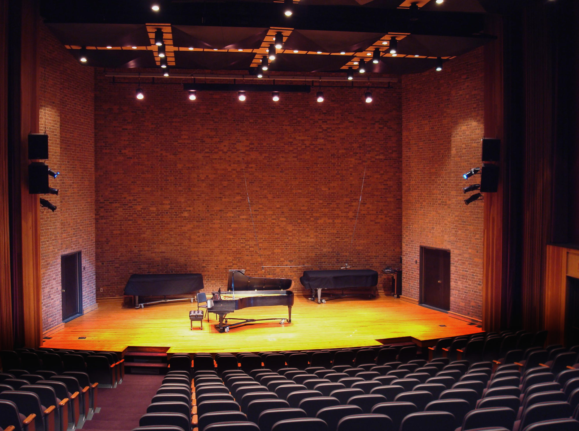 image of Daniel Recital Hall stage with Steinway piano
