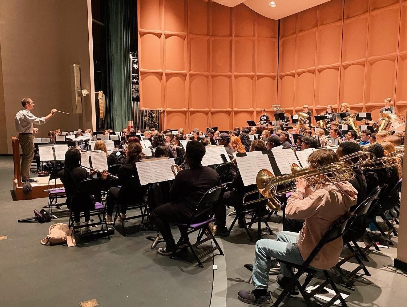 David Stanley rehearsing Stanley Band, Furman Honor Band 2023