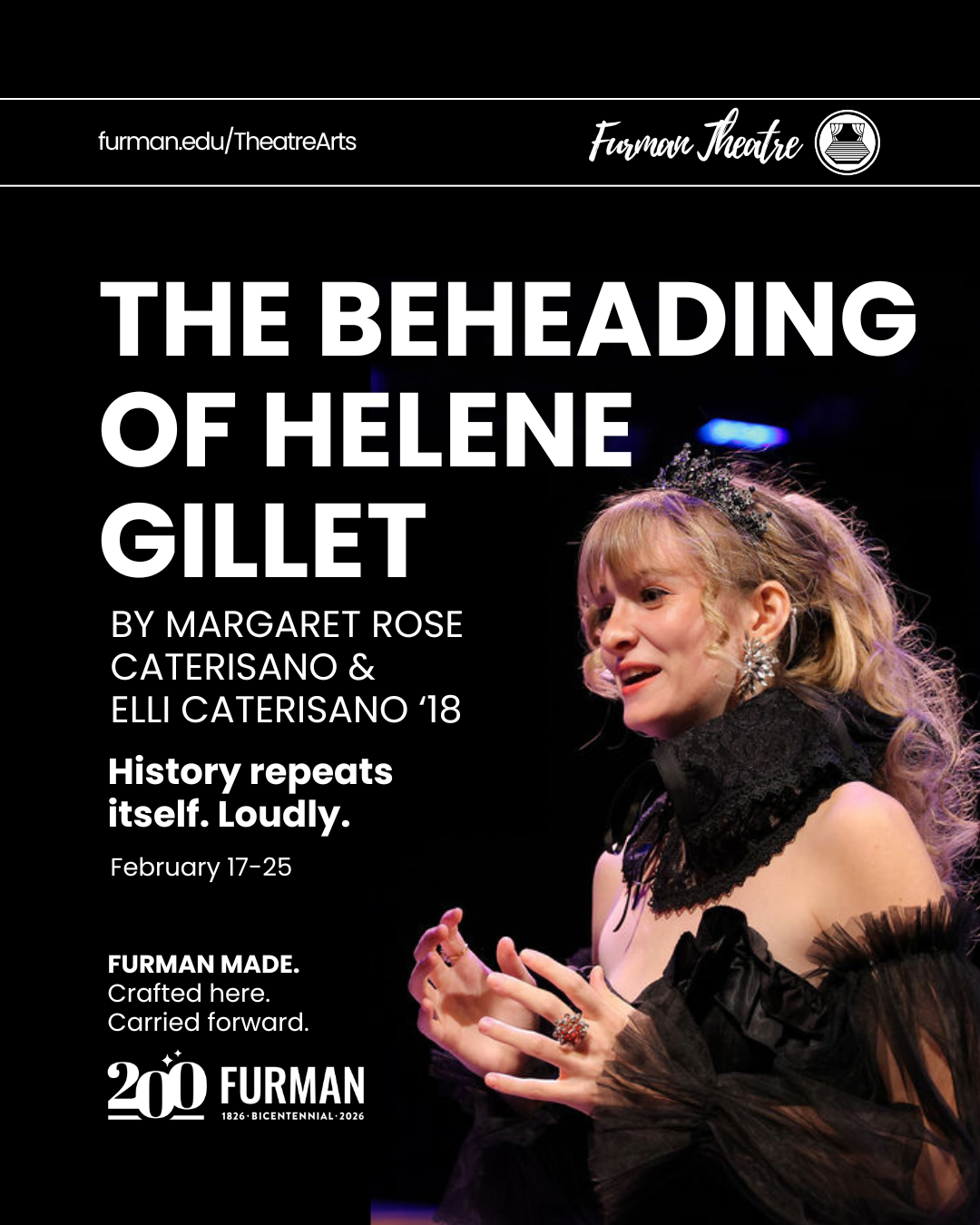 The Beheading of Helene Gillet by Margaret Rose Caterisano & Elli Caterisano in white writing with a photo of a woman in a black period style collar and dress