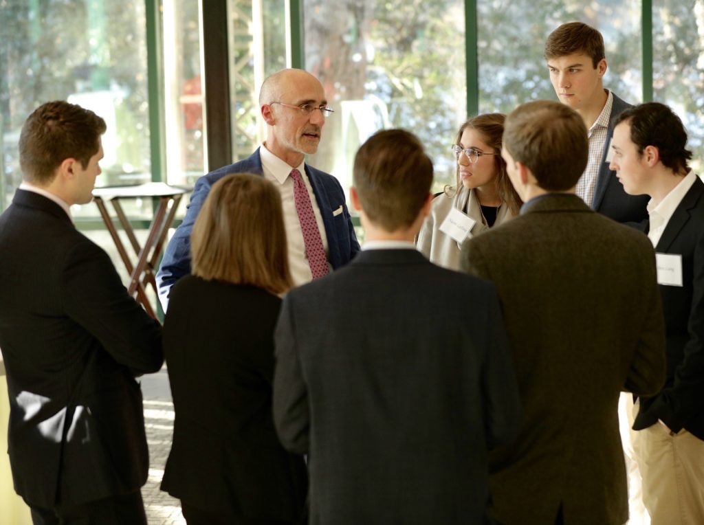 Arthur Brooks speaks with Tocqueville students