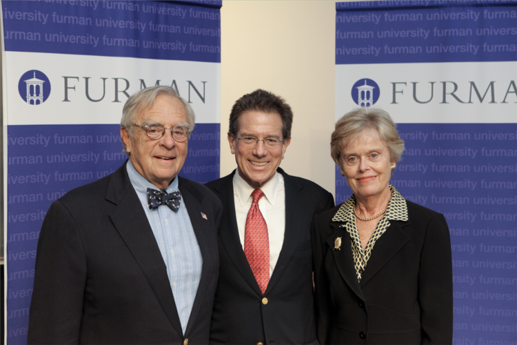 Ginny and Sandy MacNeil with Tocqueville lecturer Anthony Kronman