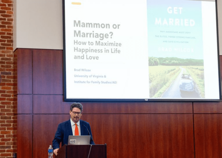 Brad Wilcox marriage research is presented at Tocqueville Center