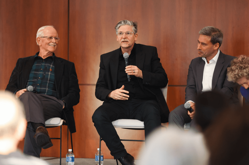 Dr. Jim Guth and Dr. Eric Kaufmann discuss populism, democracy, and political trends during a Tocqueville Center event at Furman University.