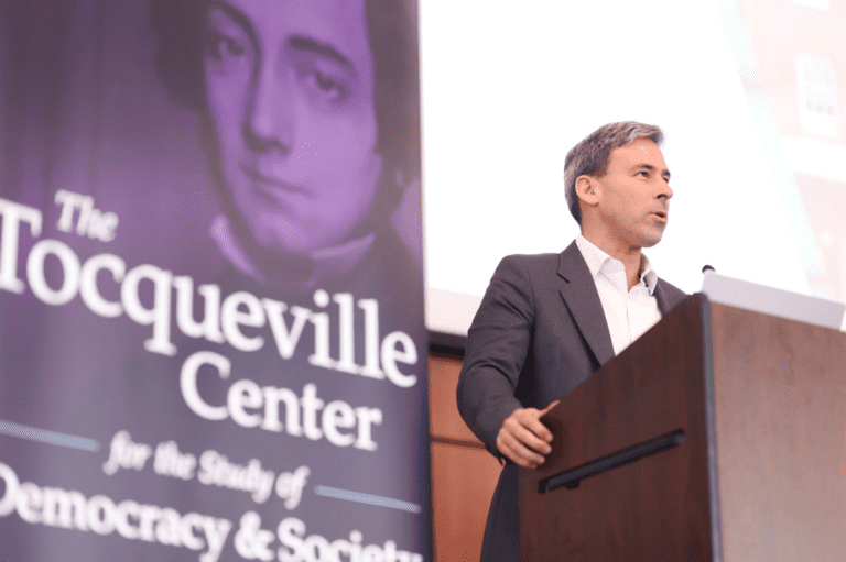 Eric Kaufmann speaking on immigration and the rise of right-wing populism at the Tocqueville Center’s Populism in America event at Furman University.