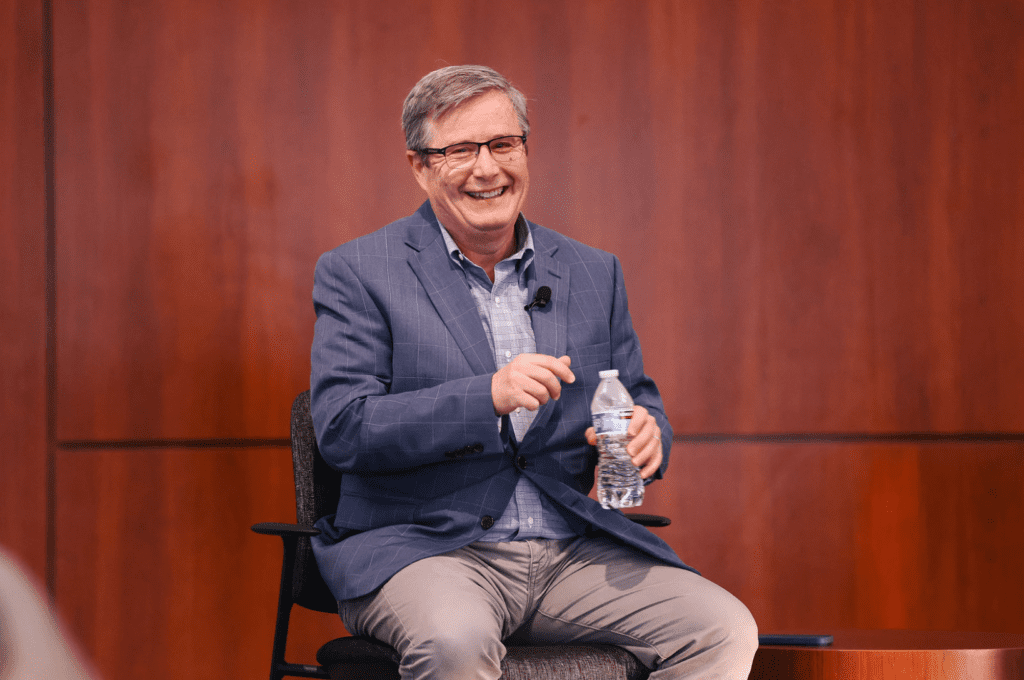Peter Feaver speaking during a Tocqueville Center lecture on civil–military relations and the U.S. military.
