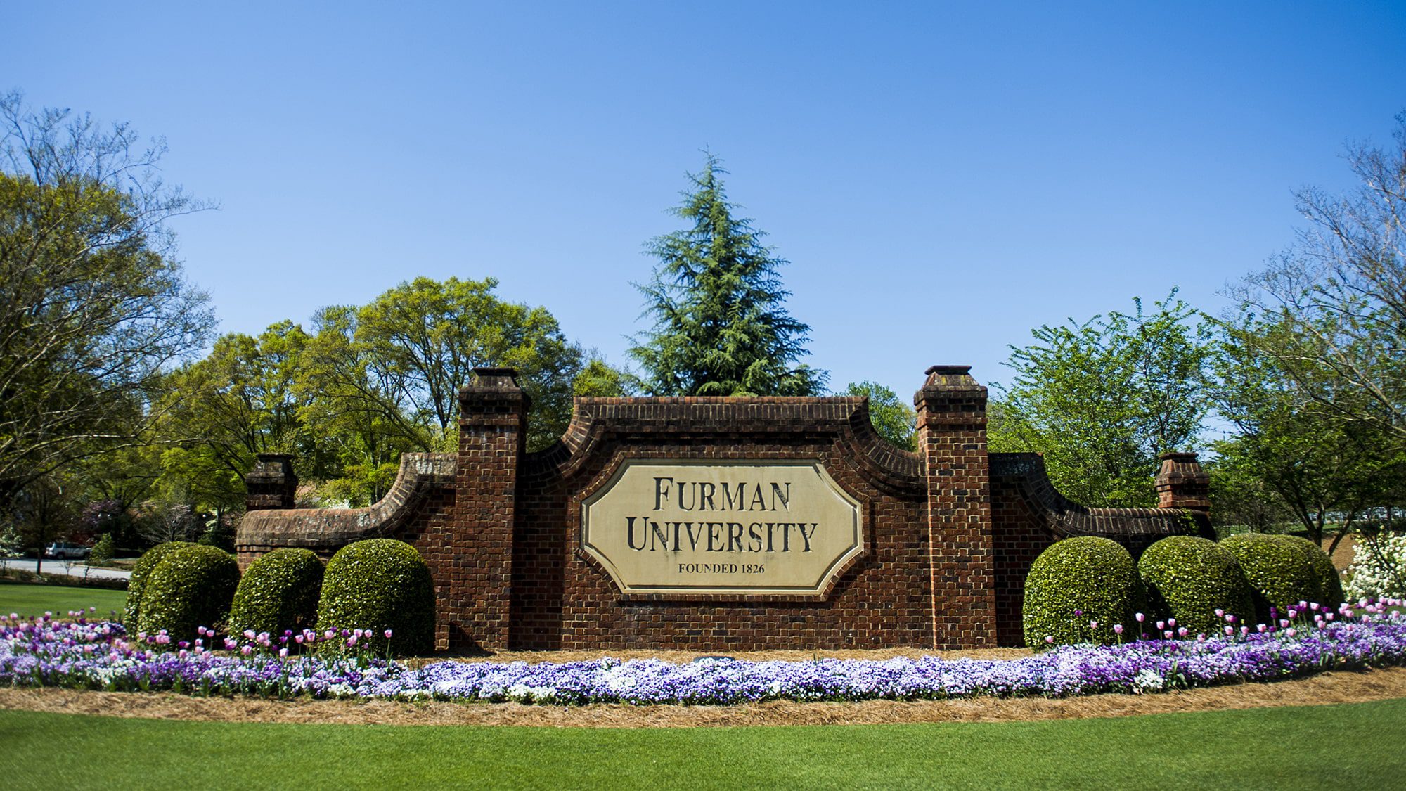 Furman entrance sign