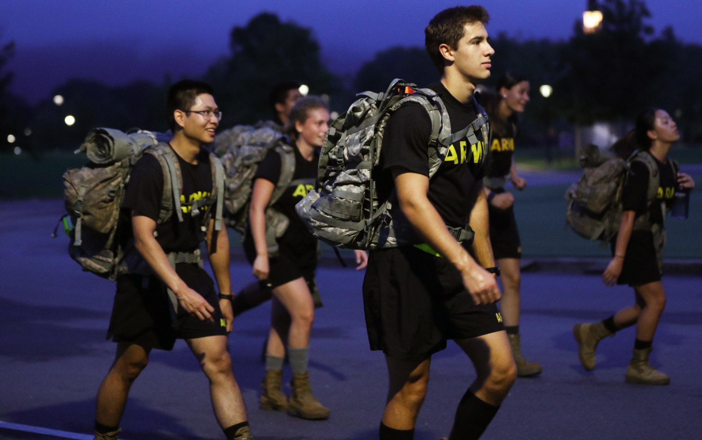 ROTC Students doing a Ruck
