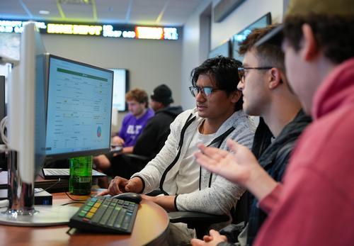 Students focused in studying atmosphere
