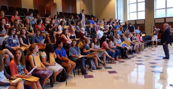 Furman students at a gathering