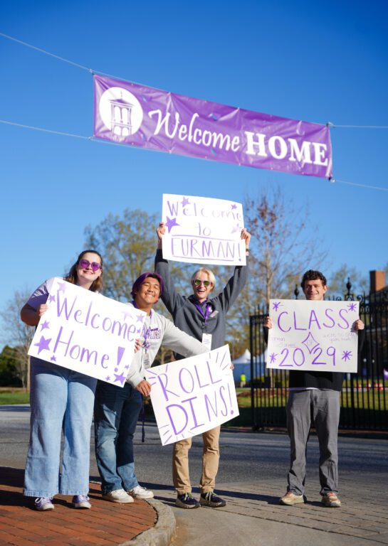 Tate and other students welcome prospective students on campus at Furman Forward, which was held on Friday, March 21, 2025.