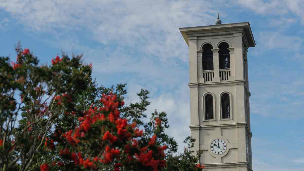 Bell tower during summer