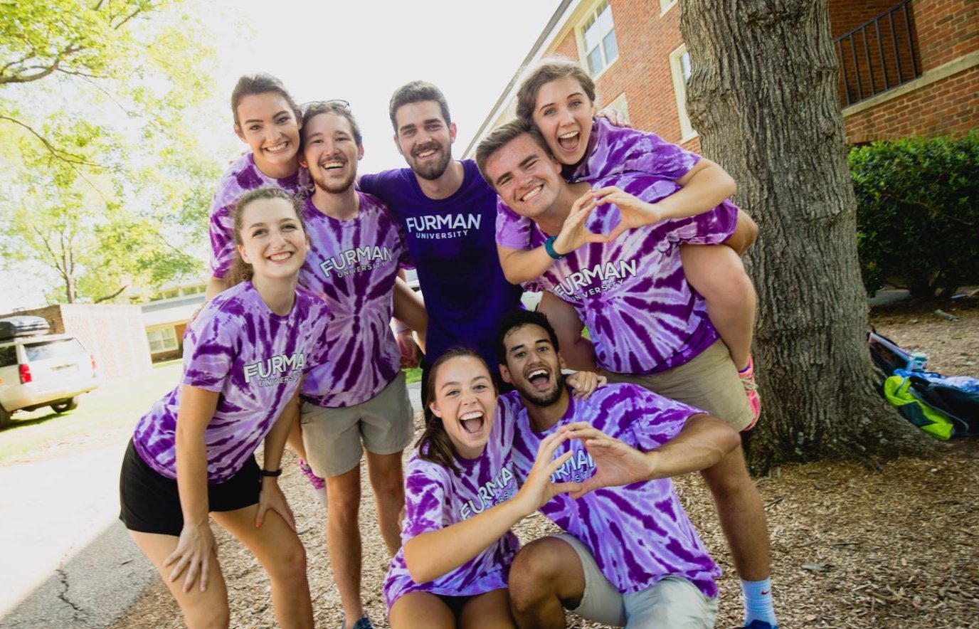 Admitted students day, Furman student staff in group