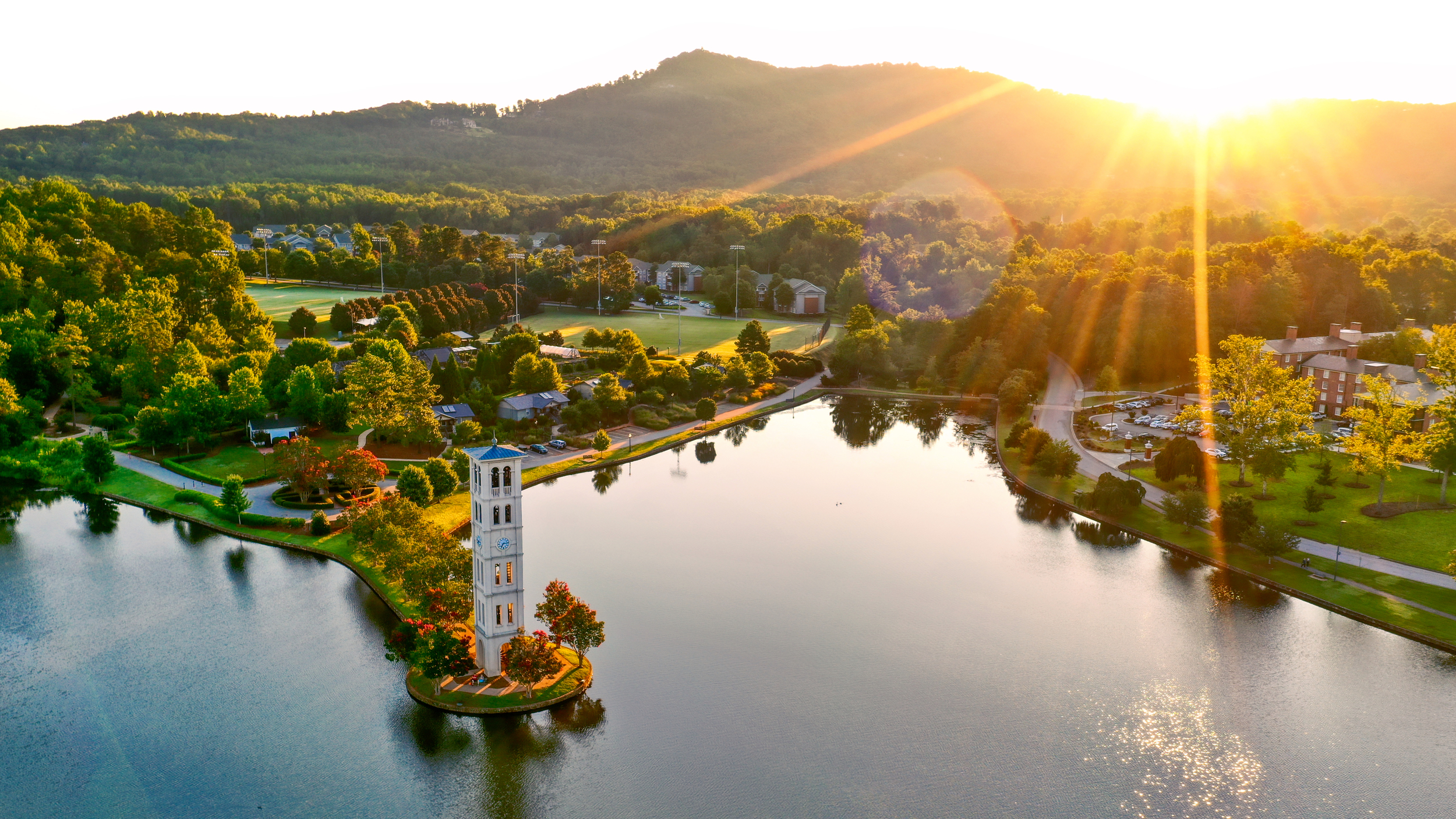 Bell Tower Aerial View Sunrise