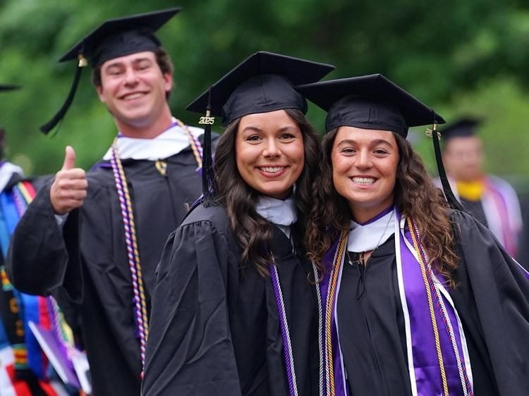 Furman students at graduation