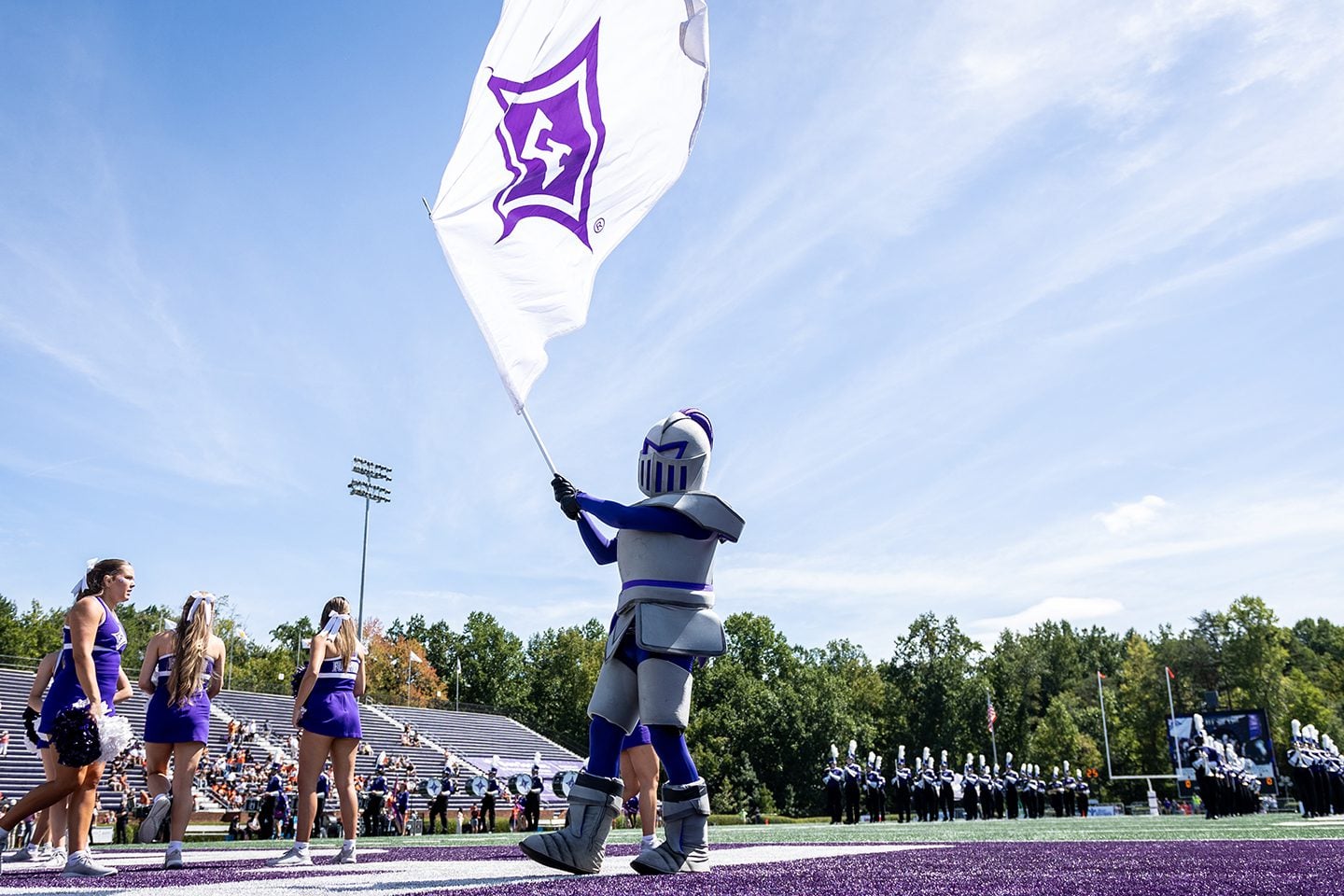 Furman paladin waving flag