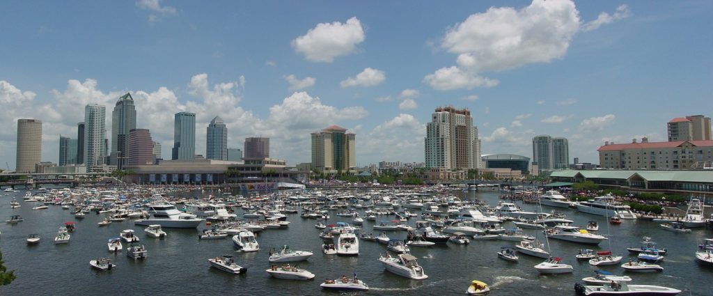Tampa marina crowded with boats