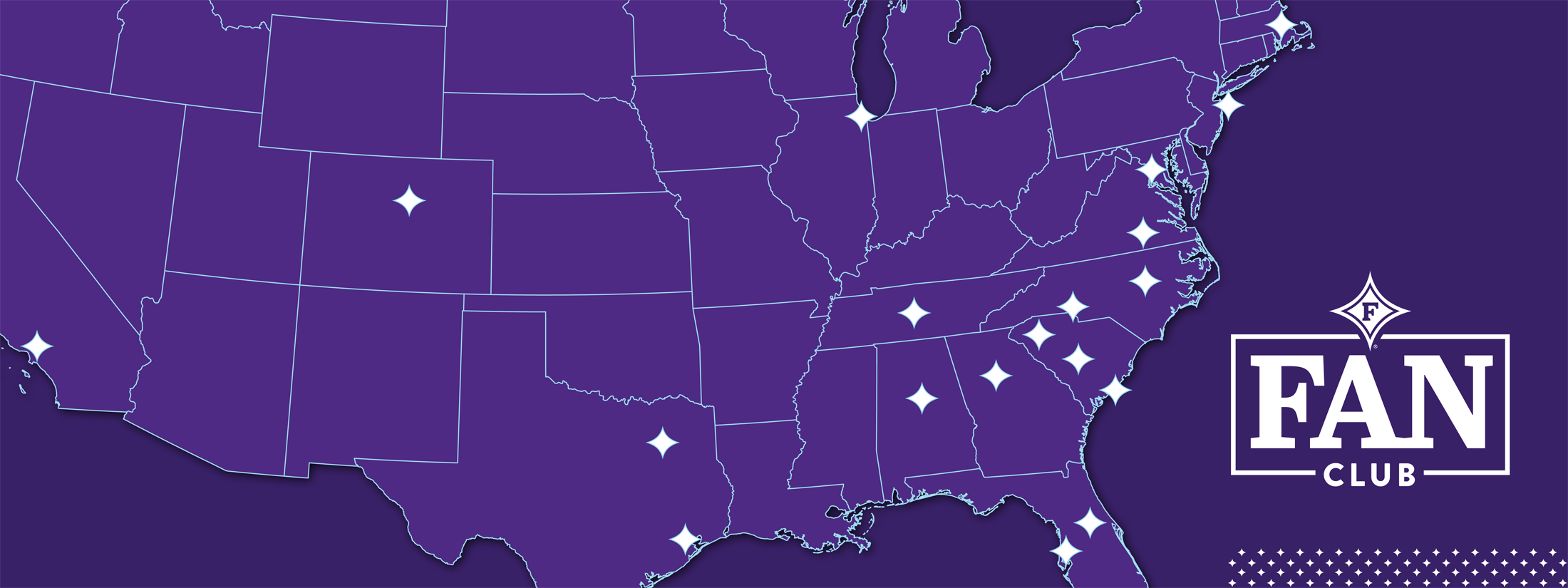 Fan Club cities on map