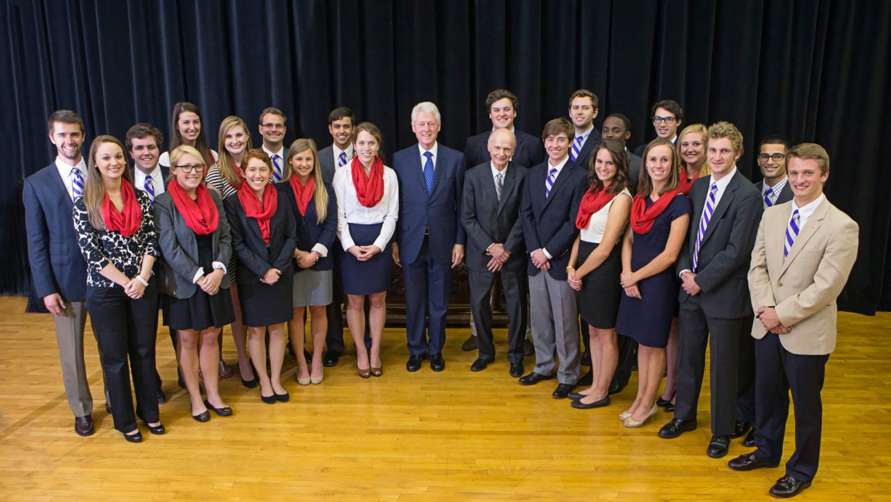 Riley institute members pictured with president Clinton