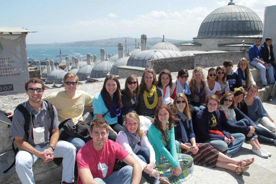 Students posing for a group photo on the MayX study away program in Turkey