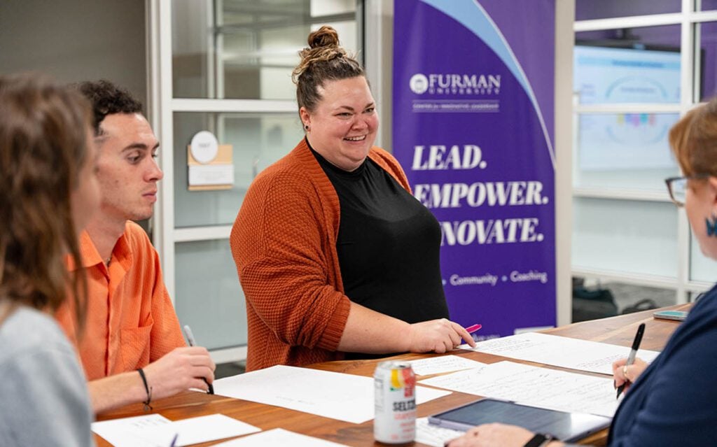 MSIL students working on group project at the Furman Innovation Lab