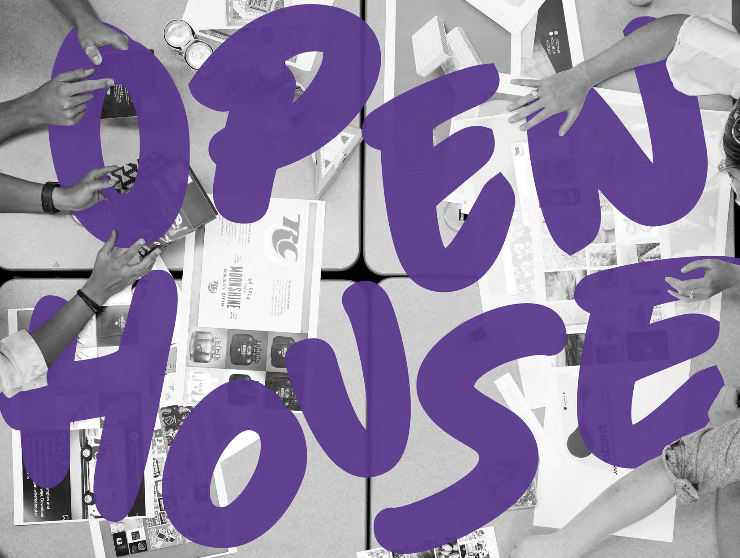 overhead shot of MASD Students with "Open House"