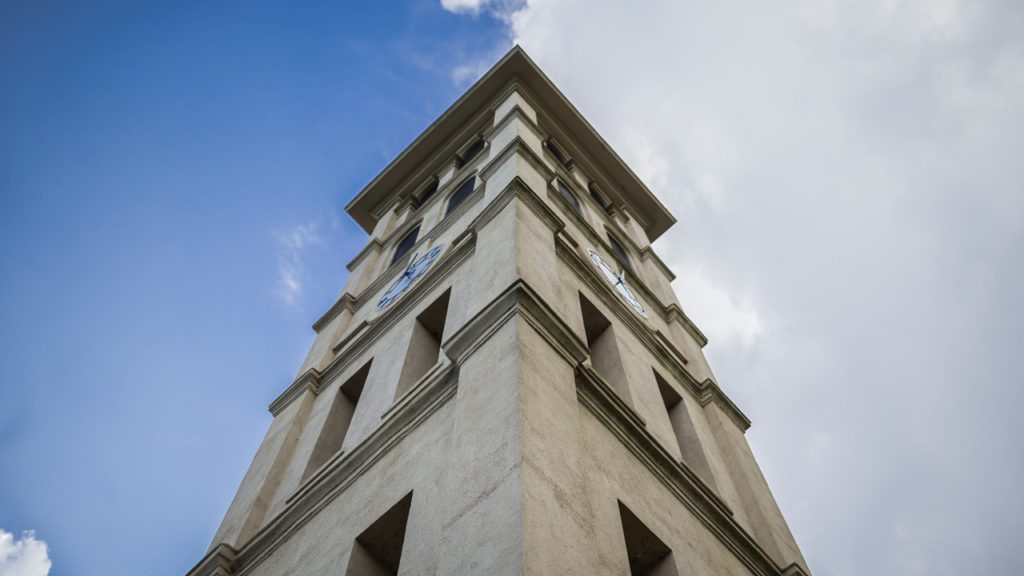 Bell tower from below
