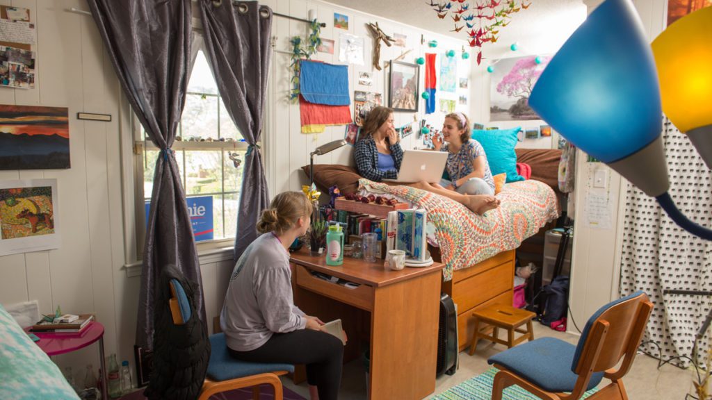 Students in their room in the cottage