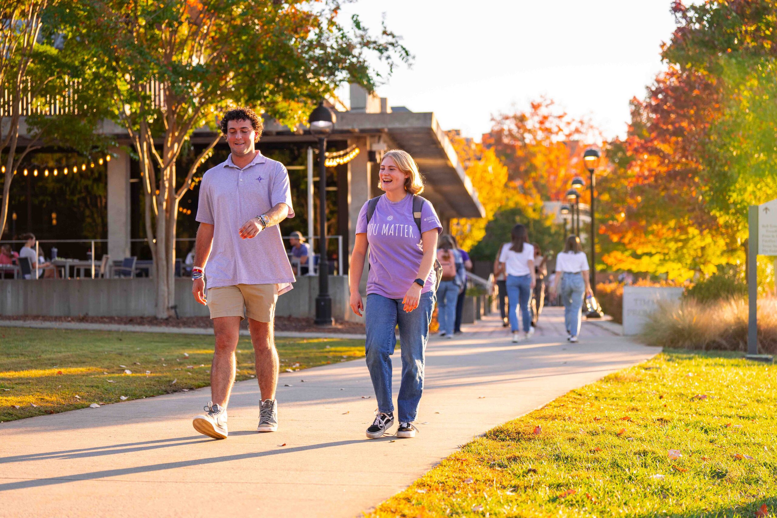 Students walking