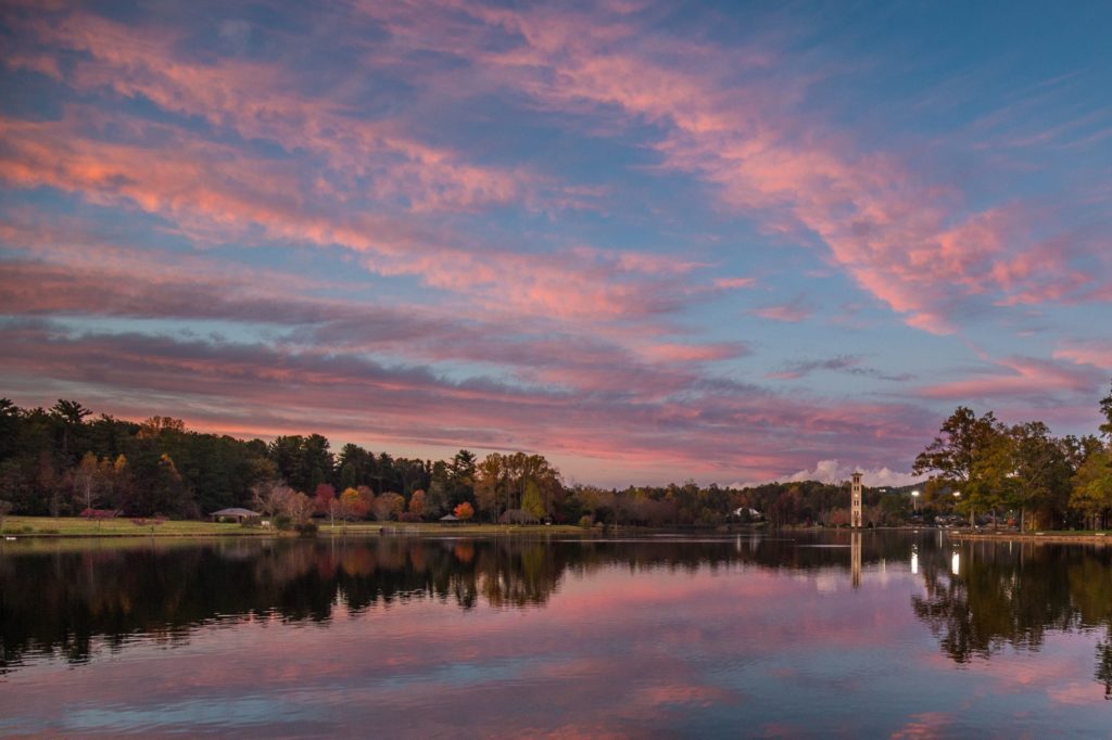 Furman sunset, sky in pink