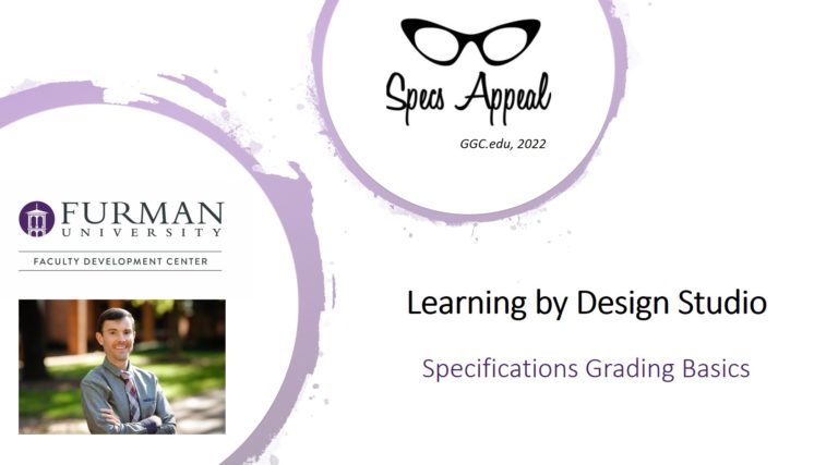 Learning by Design Studio for Specifications Grading Title Page