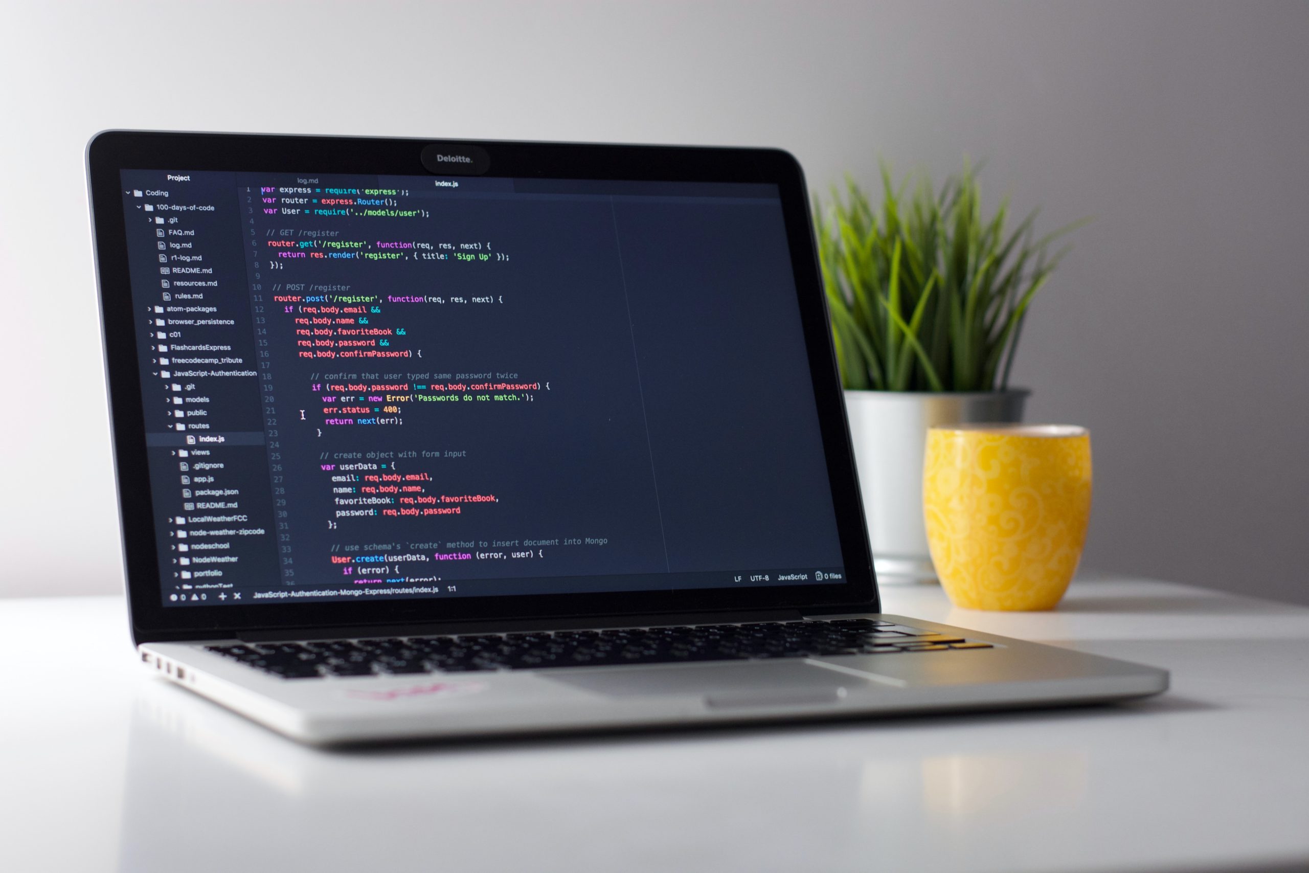 Computer screen with code.