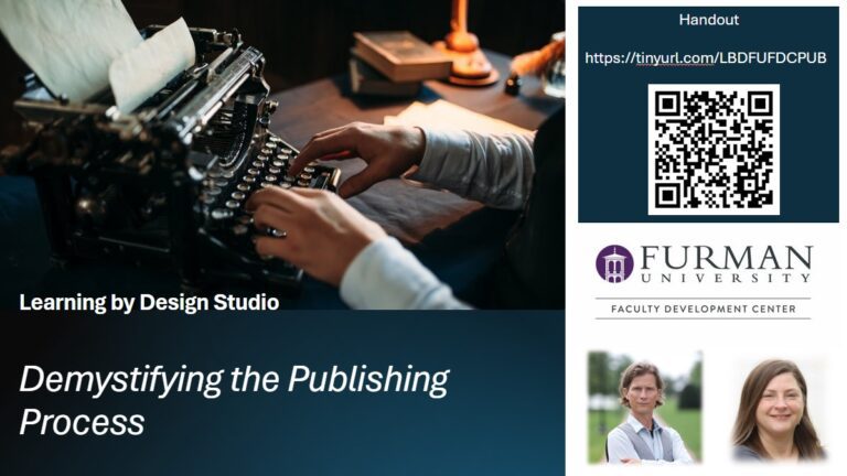 Demystifying the Publishing Process Text with image of a person typing on a typewriter.
