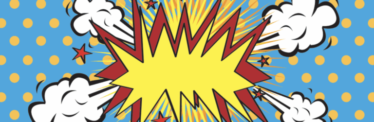 Comic-book "pow" image.