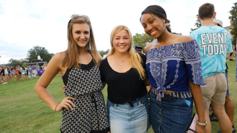 Students attending carnival during orientation