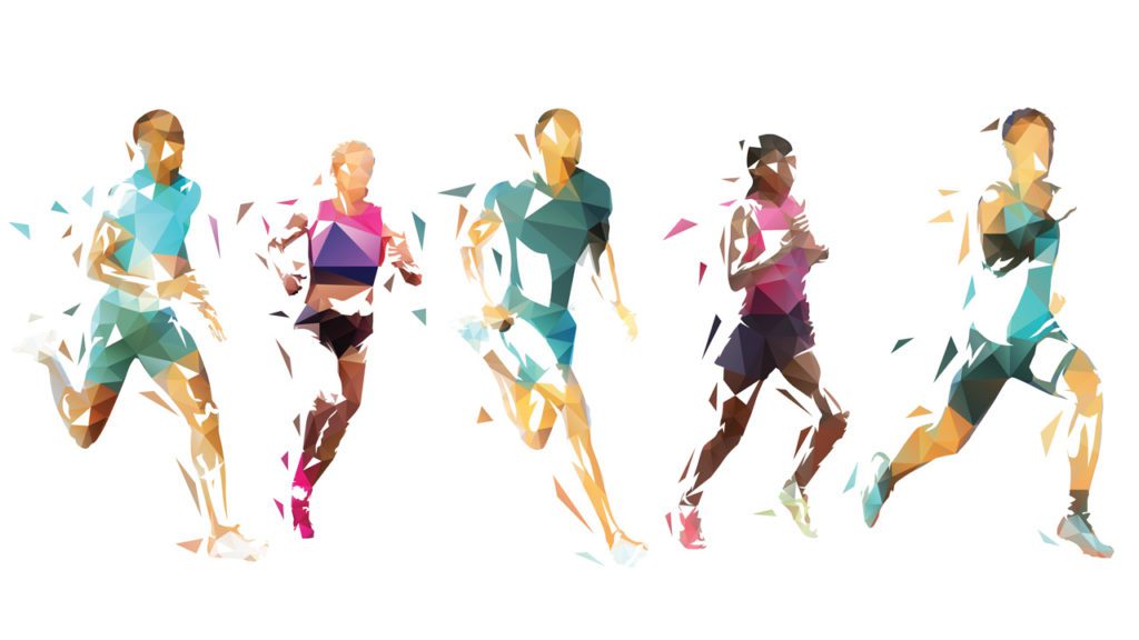 Runners in abstract art