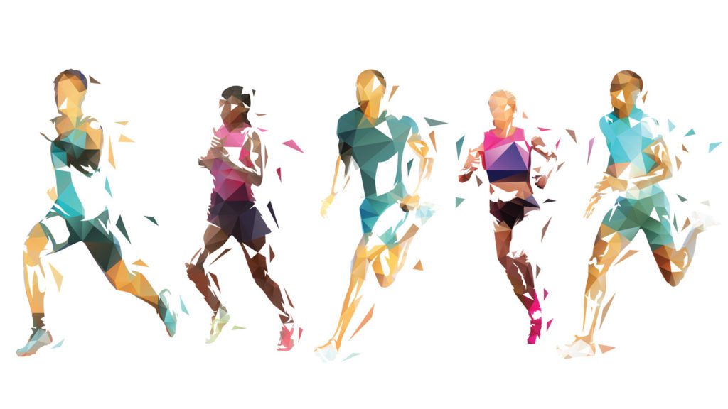 Runners in abstract art