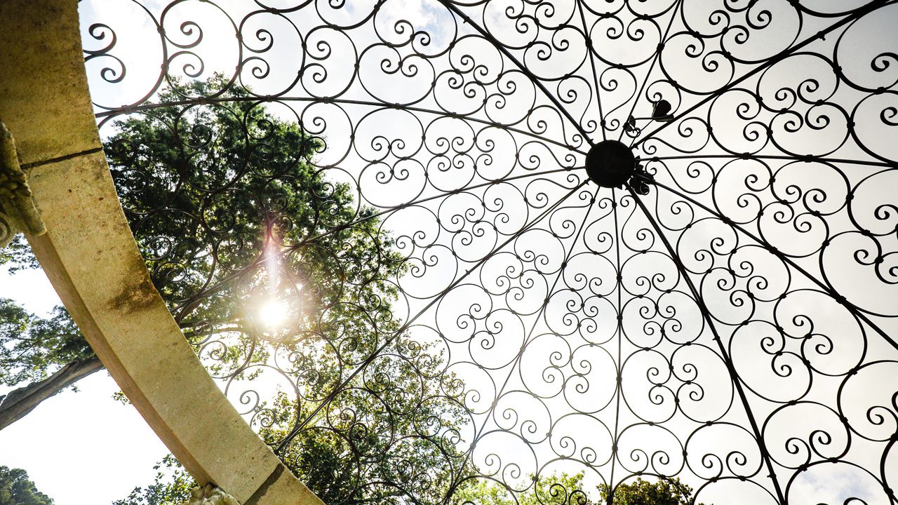 Metal ceiling of pergola