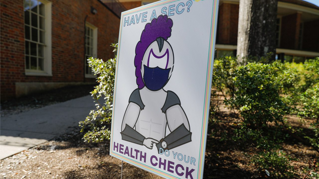Health Check poster outside DH