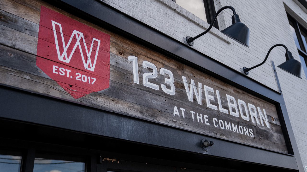 Welborn at the Commons, sign