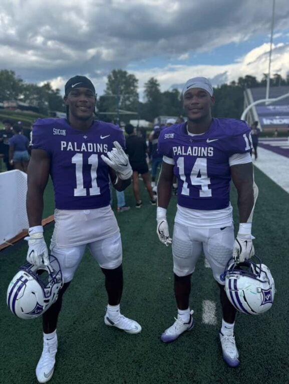 picture of brothers on football field.