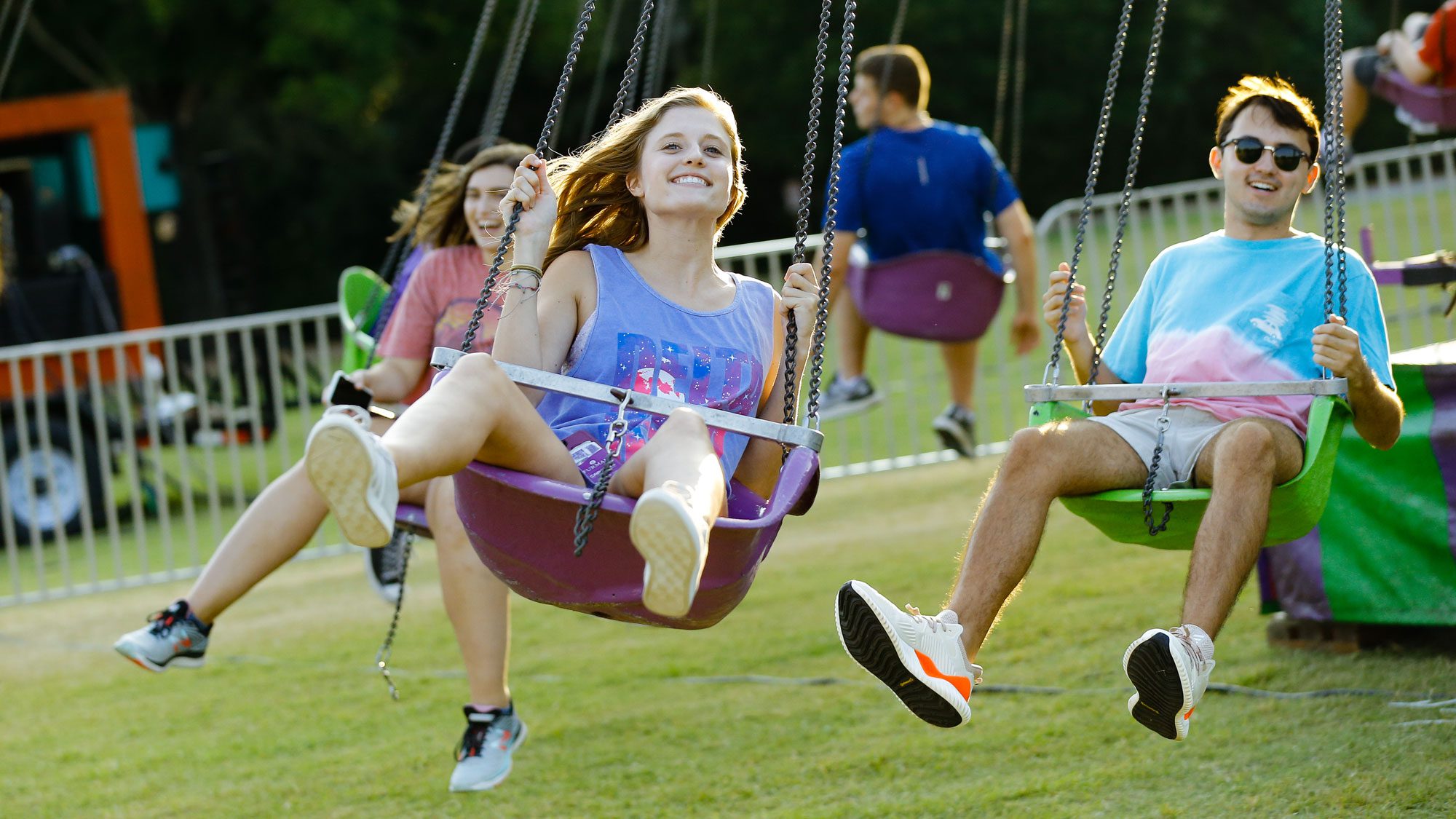 Students on a ride at the carnival