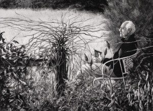 Appalachian Birdsong Winter, charcoal, sized