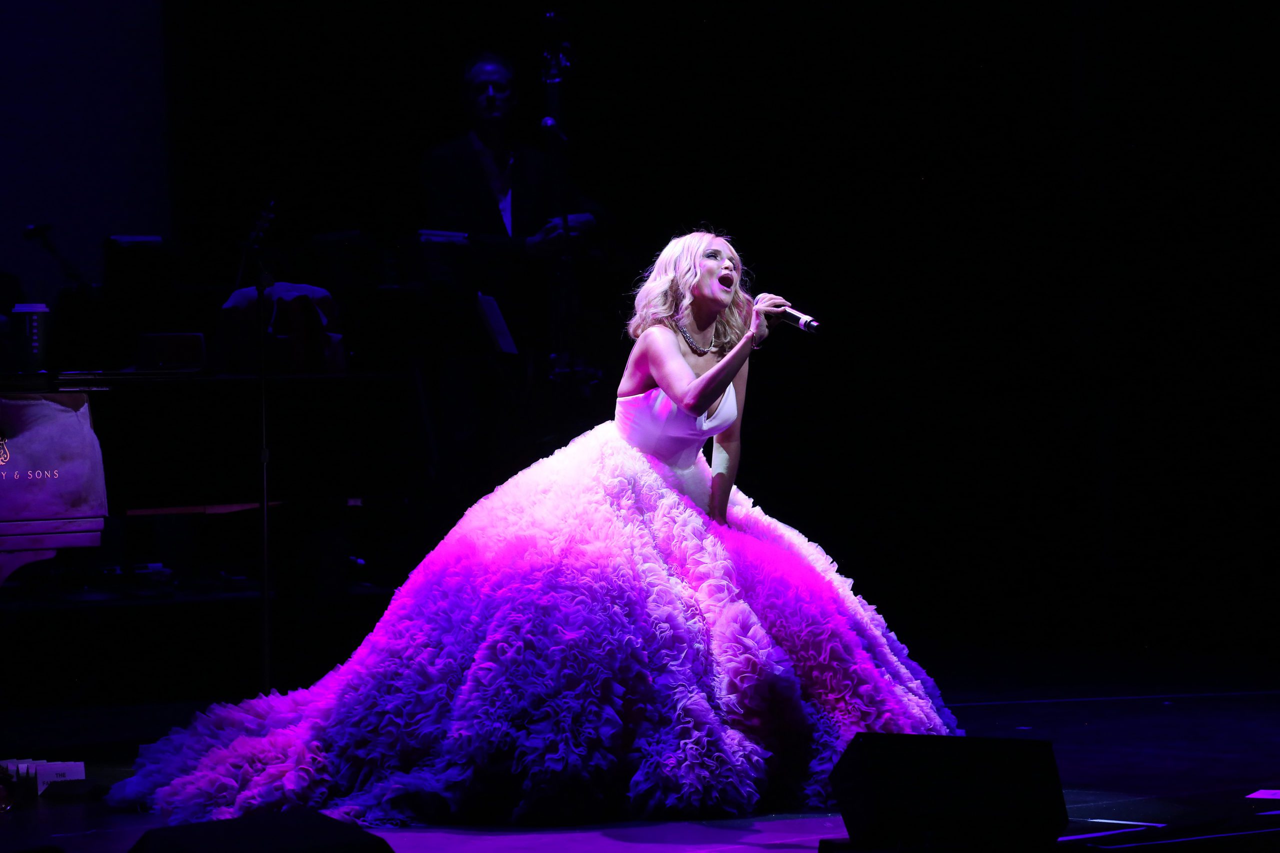 Kristin Chenoweth performing during the Opening Night of Kristin Chenoweth—My Love Letter To Broadway at the Lunt-Fontanne Theatre on November 2, 2016 in New York City.